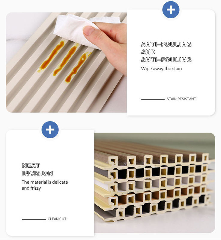 Decorazione interna In legno Colore Efficienza energetica Antimeteore Antigraffi Pannello da parete WPC Effetti 3D