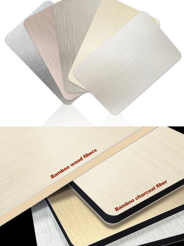 Bambù Carbone di legno Veneer metallo Pannello murario Piastra decorativa Bambù PET Tavola metallica