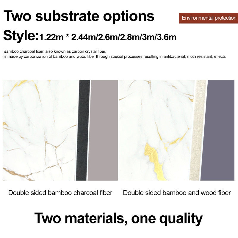 Bambù Carbone di legno Veneer metallo Pannello murario Piastra decorativa Bambù PET Tavola metallica