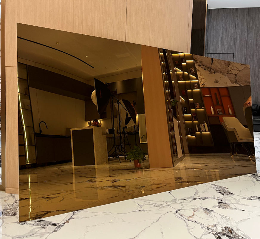 Interni Bambù Fibra di carbone Legno Finitura Metallica Tessitura Massello Specchio Pannelli da parete in PVC