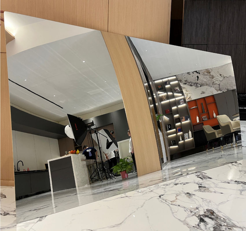 Interni Bambù Fibra di carbone Legno Finitura Metallica Tessitura Massello Specchio Pannelli da parete in PVC