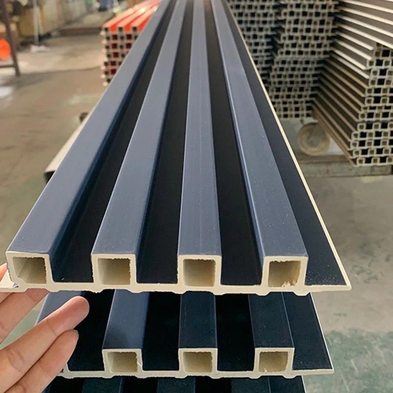 Acustica Decorazione muraria interna in legno pannello di parete 3d lamiera WPC Cldding WPC pannelli di parete a piombo