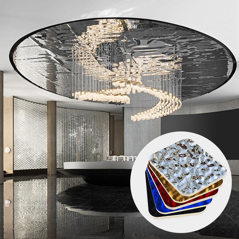 Bambù Carbone di legna Acqua ondulata Legno Veneer Plate Carbonio Piastra cristallina Bambù Legno Fibra di Parete pannello