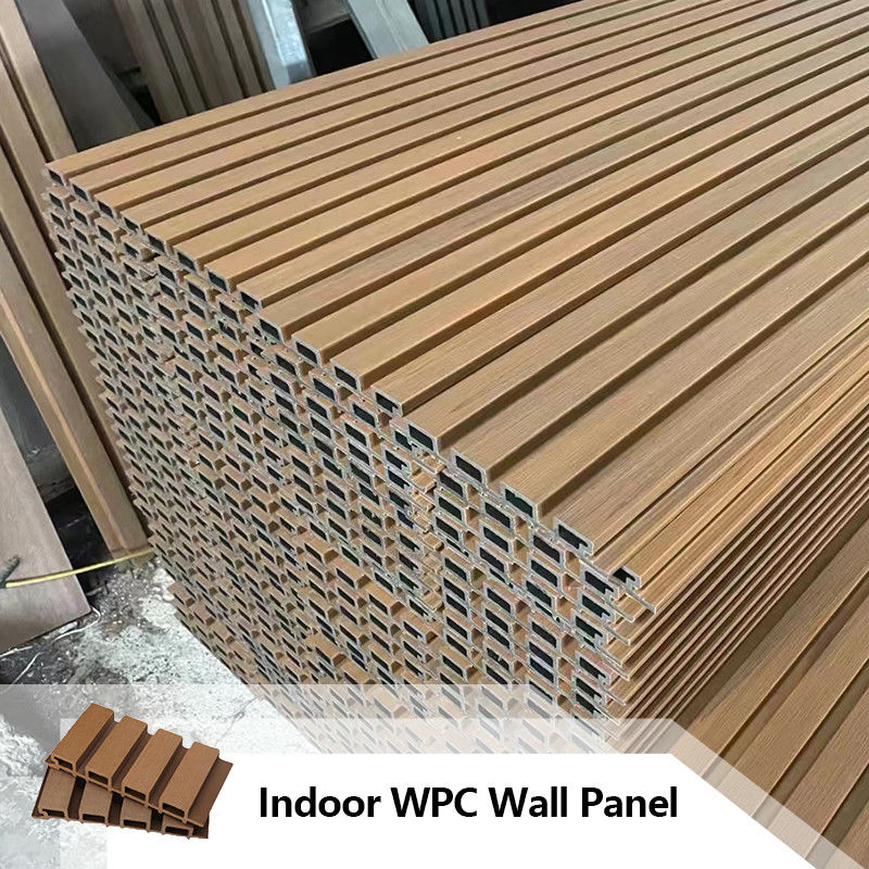 Wpc pannello di parete Decorazione d'interni Tavole di interni Legno Plastica composito Wpc Pvc pannelli di parete Wpc pannello di parete a fluturo scanalatura nera
