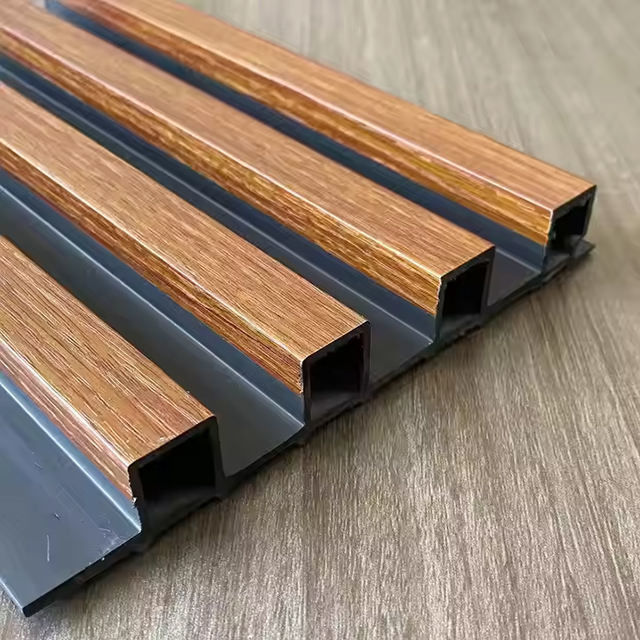 Pvc Wpc Interni Parete Fat Panel 3D Decor Wpc Parete Pannello Per Interni Hotel Bamboo Design