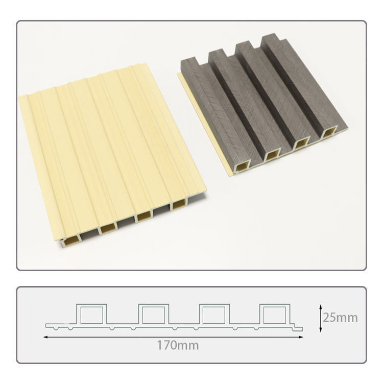 Moderno design Legno PVC composito pannello murario esterno pannello murario decorativo resistente agli UV Wpc