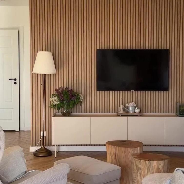 Interni WPC Fluted Wall Panel 3D PVC Legno Alternativo Outdoor/Commercial/Kitchen/Gym Pannelli di piastra di plastica pannello di parete impermeabile