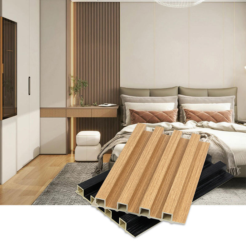 Pannello murale WPC scanalato moderno impermeabile per interni, pannelli decorativi per la casa