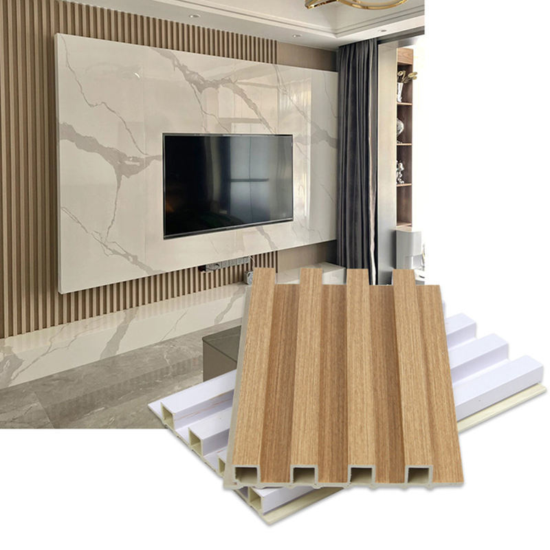 Pannello murale WPC scanalato moderno impermeabile per interni, pannelli decorativi per la casa