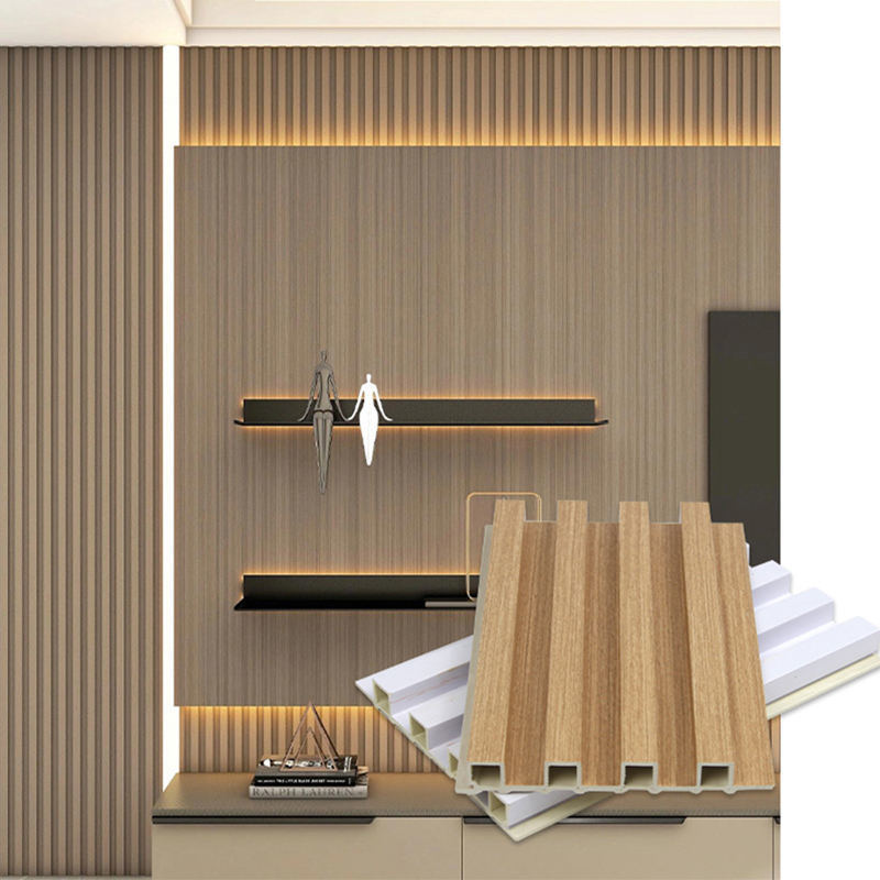 Pannello murale WPC scanalato moderno impermeabile per interni, pannelli decorativi per la casa