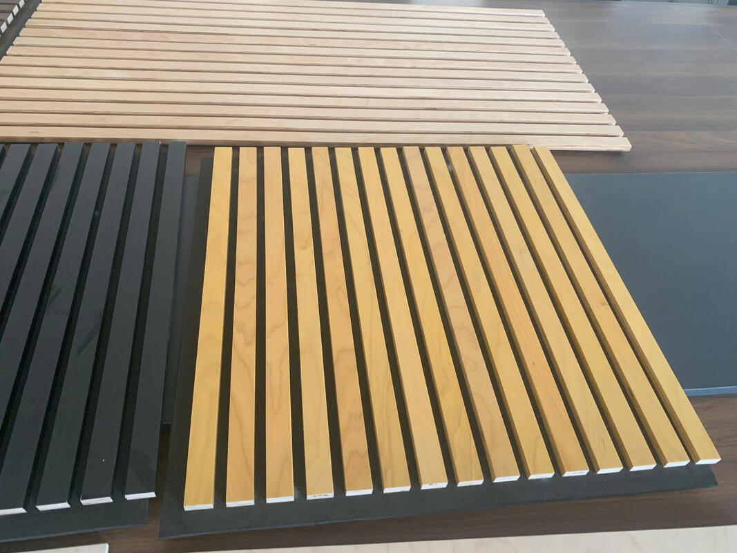 Pannelli acustici Pannelli da parete Pannelli da parete PET MDF Decorazione muraria acustica per mobili Pannelli da parete in legno acustico Moderno design Flessibile