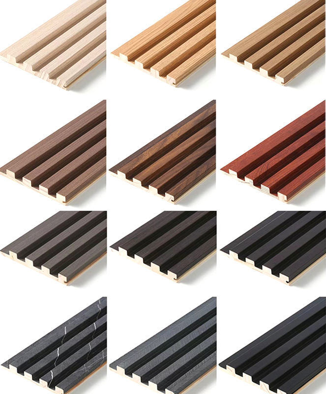 Pannello murale in PVC WPC con venatura del legno, pannello scanalato 3D per la decorazione