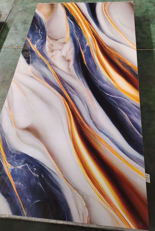 Foglio di marmo UV Moderno pannello da parete in PVC Tavola decorativa alta lucente Plastico per TV Sfondo Interni Casa 1220x2440mm*3mm