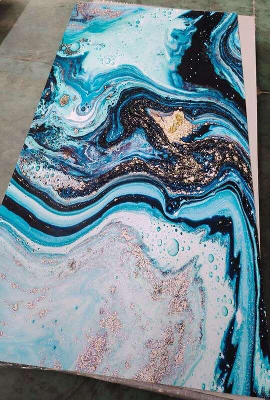 Foglio di marmo UV Moderno pannello da parete in PVC Tavola decorativa alta lucente Plastico per TV Sfondo Interni Casa 1220x2440mm*3mm