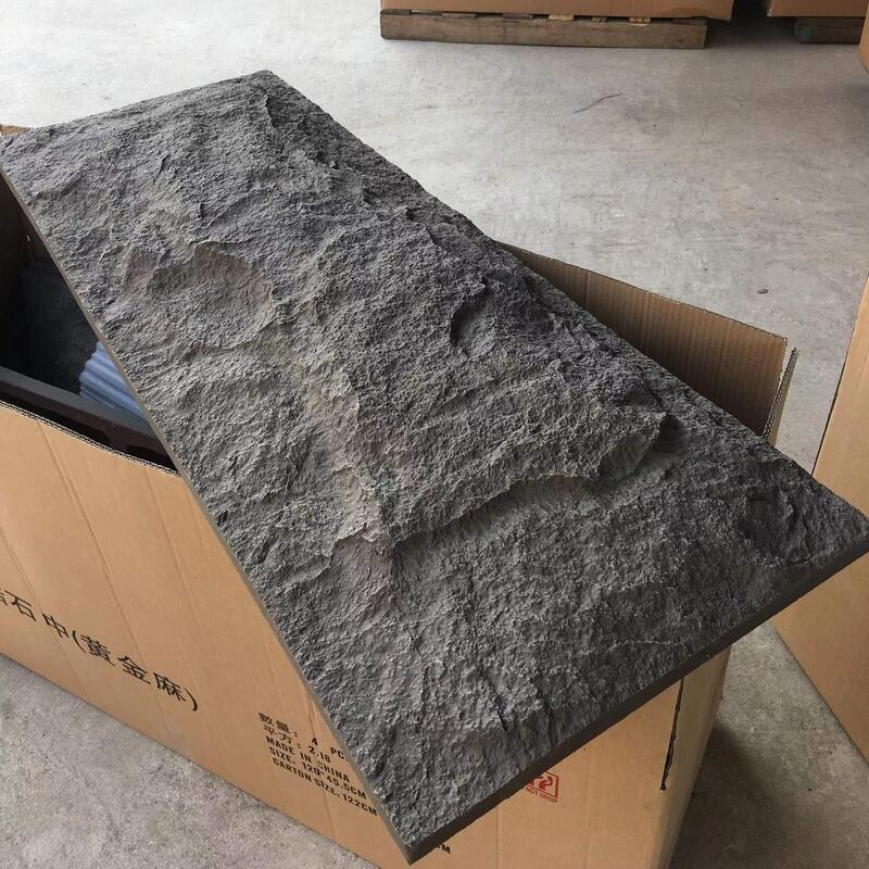 Pannello murale in pietra PU dal design moderno, schiuma di pietra artificiale in PVC per interni ed esterni, funzione impermeabile, tipo di foglio decorativo