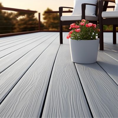 WPC/BPC Teak Colore WPC Terrazzo Esterno Ignifugo Cappato Fibra di Legno Ignifugo Di Alta Qualità Decking Composito Antislip