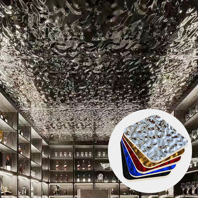 Bambù Carbone di legna Acqua ondulata Legno Veneer Plate Carbonio Piastra cristallina Bambù Legno Fibra di Parete pannello